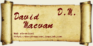 David Mačvan vizit kartica